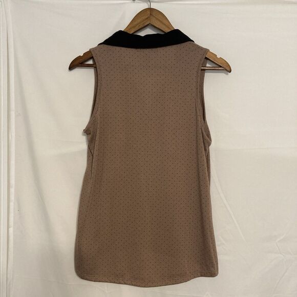 French Laundry Button Up Sleeveless Top Petite Medium w/Curved or Extended Hem - Picture 2 of 15